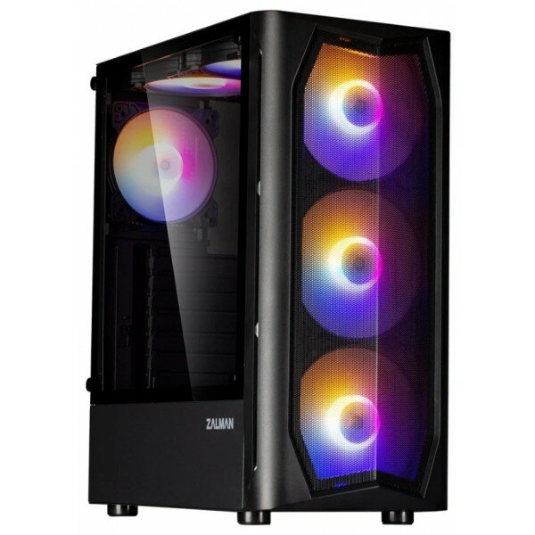 Корпус MidiTower Zalman N4 black (ATX,Window, 6xRGB fan, USB2.0 x2, USB3.0x1, без БП) (N4 rev.1)