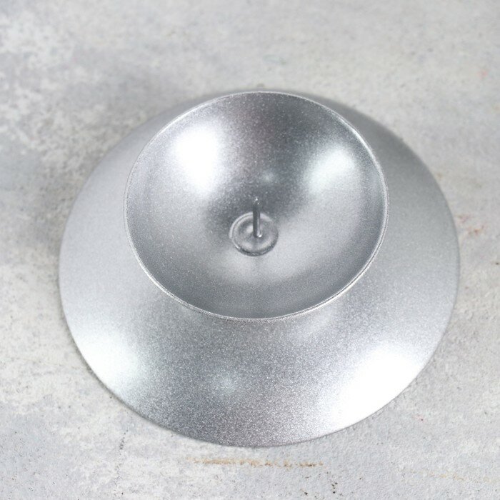 Подсвечник "Гадальный Н" металл на одну свечу, 7,3х3 см, серебро - фотография № 3