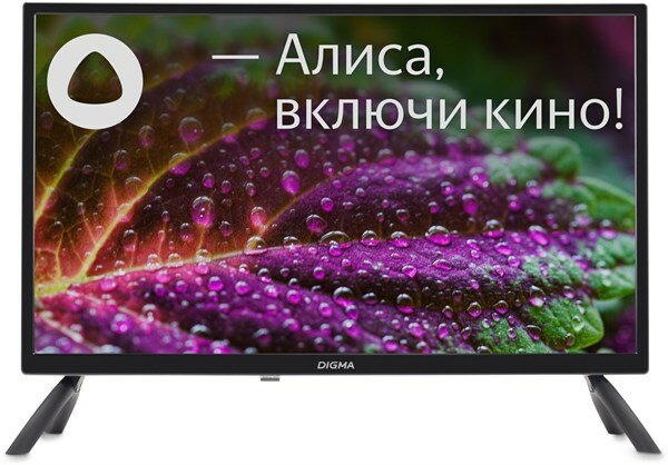 Телевизор LED Digma 24" DM-LED24SBB31 YaOS черный HD 60Hz DVB-T DVB-T2 DVB-C DVB-S DVB-S2 USB WiFi Smart TV