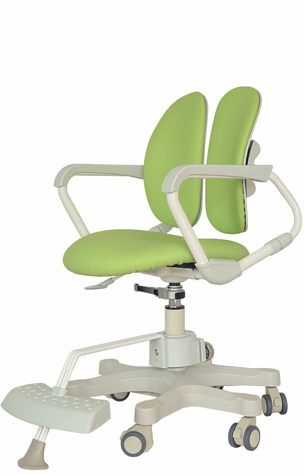Кресло детское ортопедическое Duorest DuoKids Kids Max DR-289SF 2SEG1 milky - зеленое (экокожа)