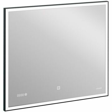 Зеркало Cersanit LED 011 Design 80x70 с подсветкой часы металл. рамка прямоугольное (KN-LU-LED011*80-d-Os) - фотография № 2