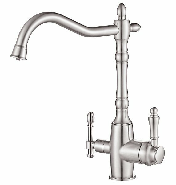 Смеситель для кухни с подключением к фильтру ZORG Steel Hammer (SH 812 SATIN) сатин