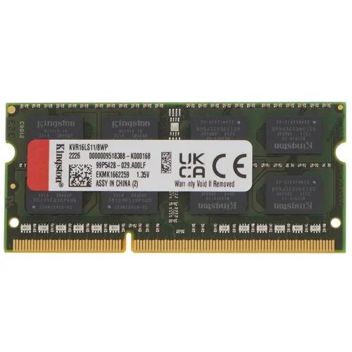 Оперативная память SODIMM DDR-3L 8Gb 1600MHz Kingston kvr16ls11/8WP