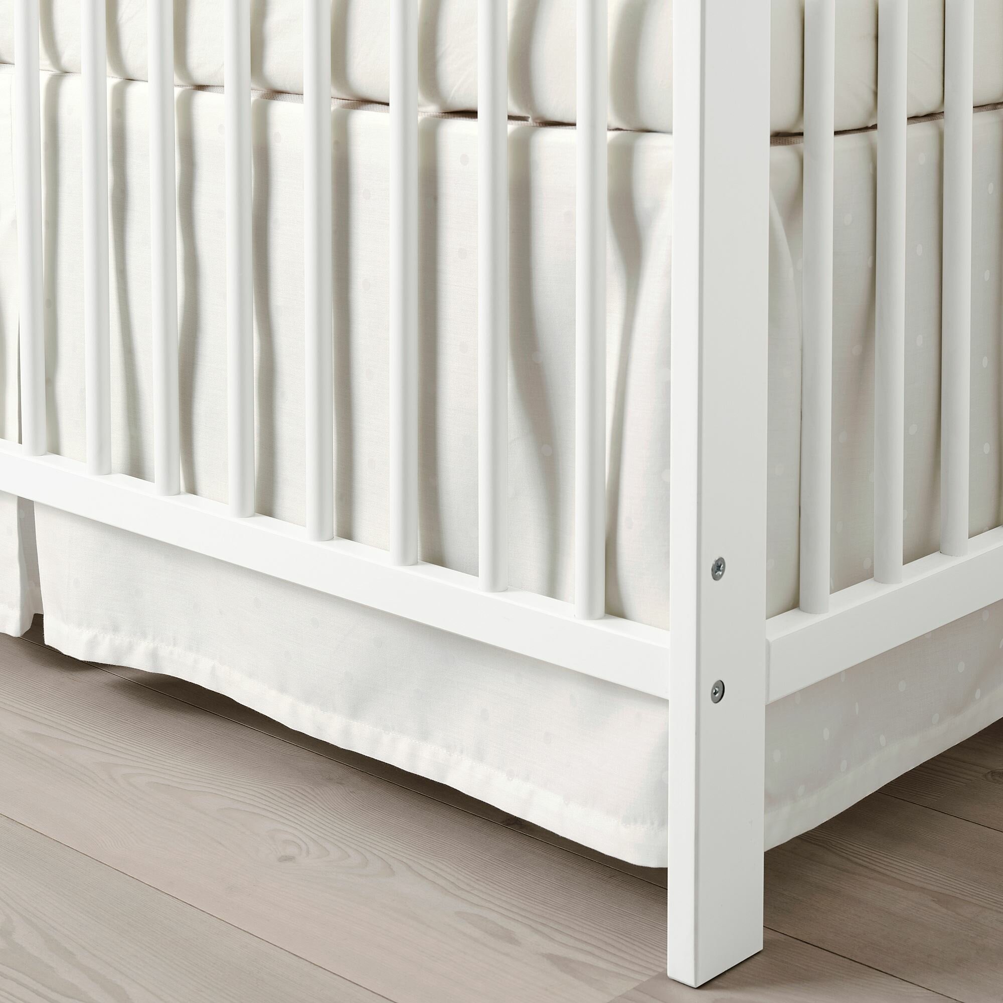 Икея / IKEA LENAST, ленаст, юбка для детской кроватки, белый, 60x120 см