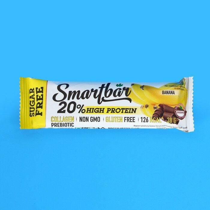 Батончик Smartbar с высоким содержанием белка "Банан в молочной глазури", 38г - фотография № 2