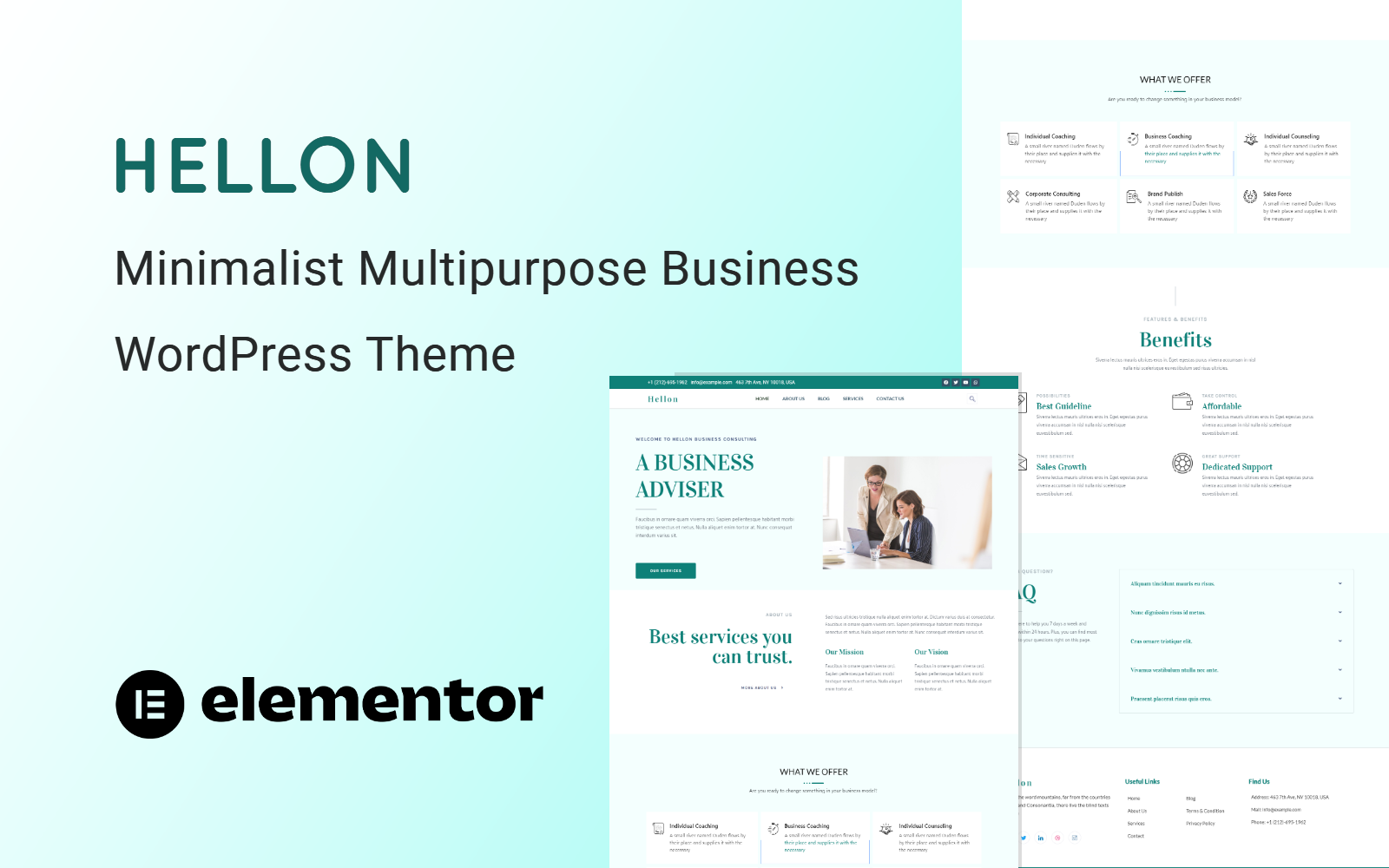 Шаблон Wordpress Hellon - Minimalist Multipurpose Business Theme WordPress