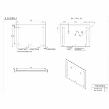 Зеркало Cersanit LED Base 020 80х60 с подсветкой прямоугольное (KN-LU-LED020*80-b-Os) - фотография № 5