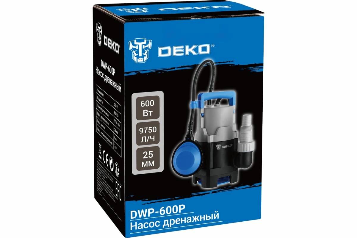 Дренажный насос DEKO DWP-600P 076-0519 - фотография № 3