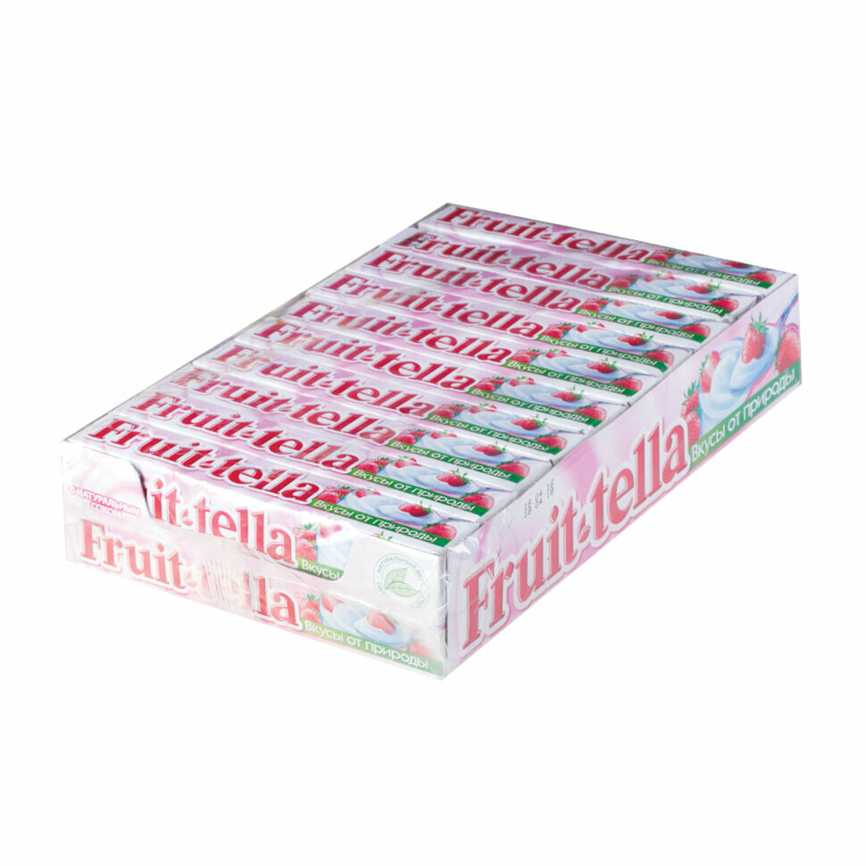 Жевательная конфета FRUITTELLA (Фруттелла) "Клубничный йогурт", 41 г, 86785, 42 штук, 620470 - фотография № 2