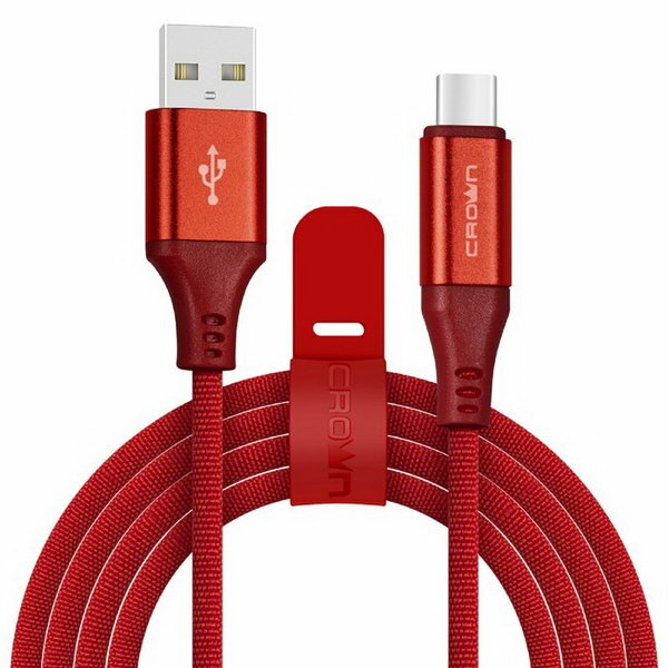 Кабель Crown CMCU-3103C USB - USB Type-C 2 А 1 м красный
