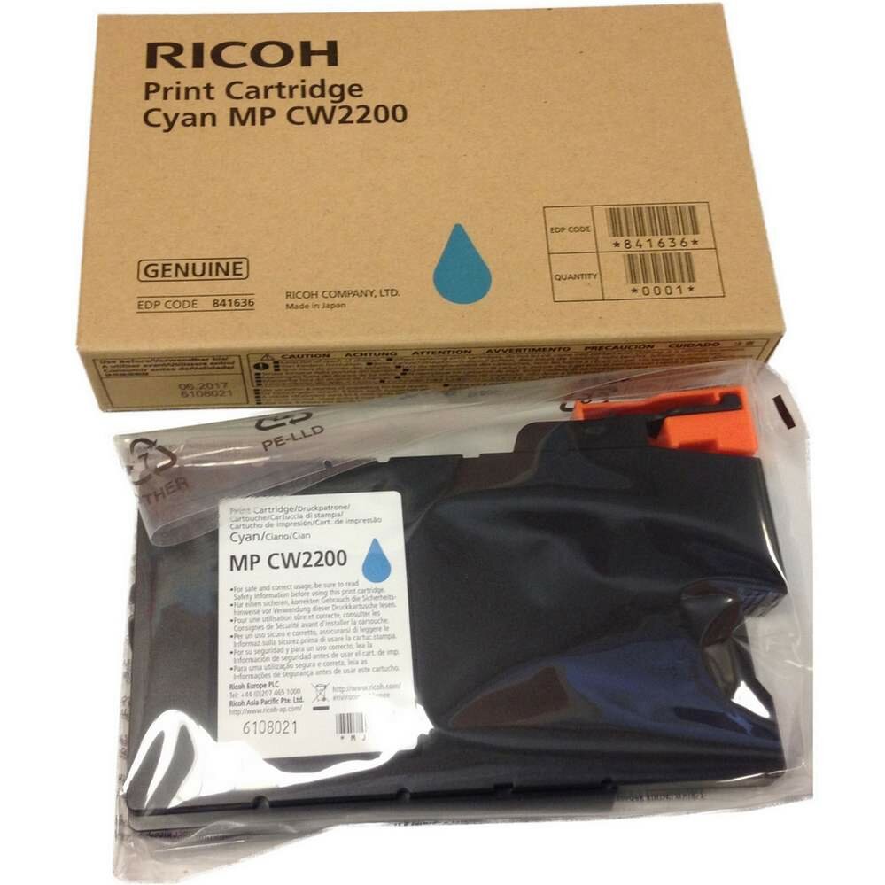 Картридж Ricoh type MPCW2200 (841636) голубой для RICOH MPCW2200 (100 мл, 440 стр. А1)