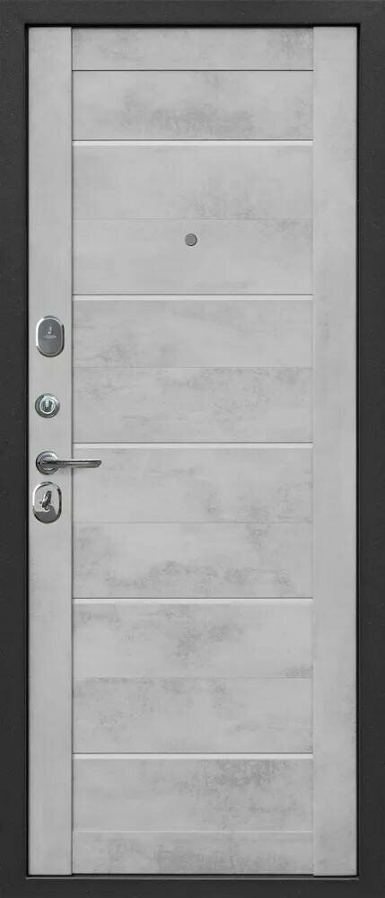 Дверь металлическая 9см Серебро Бетон Снежный Царга 860мм левая - фотография № 5