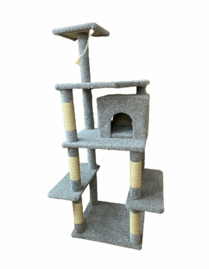 Игровой комплекс для кошек / когтеточка с лежанкой для кошек/ домик для кошки с когтеточкой К-11-06-01 - фотография № 1