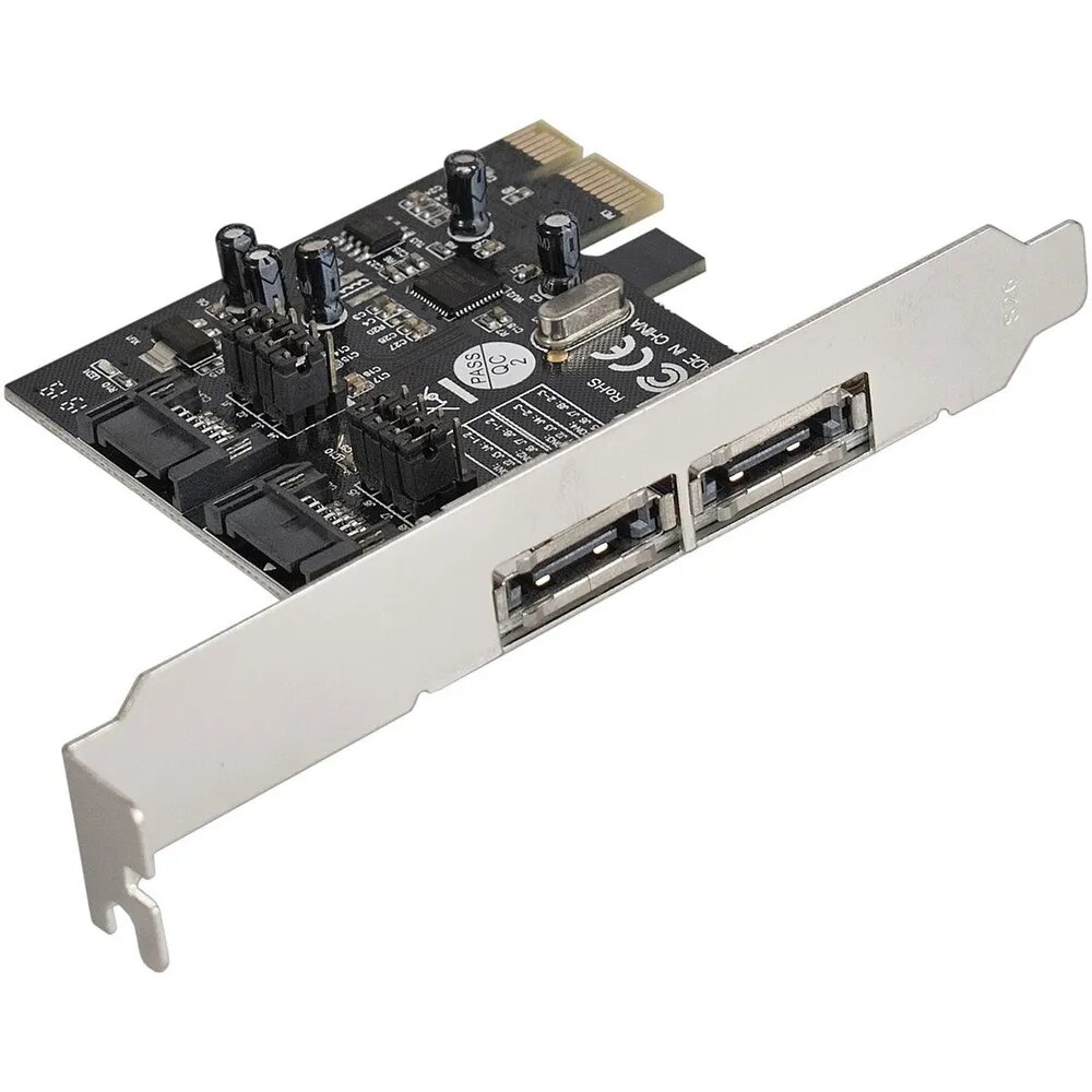Контроллер ExeGate EXE-501 (PCI-E x1 v2.0, SATA3 6Gb/s, 2 int.+2 ext, ASMedia Chipset ASM1061)
