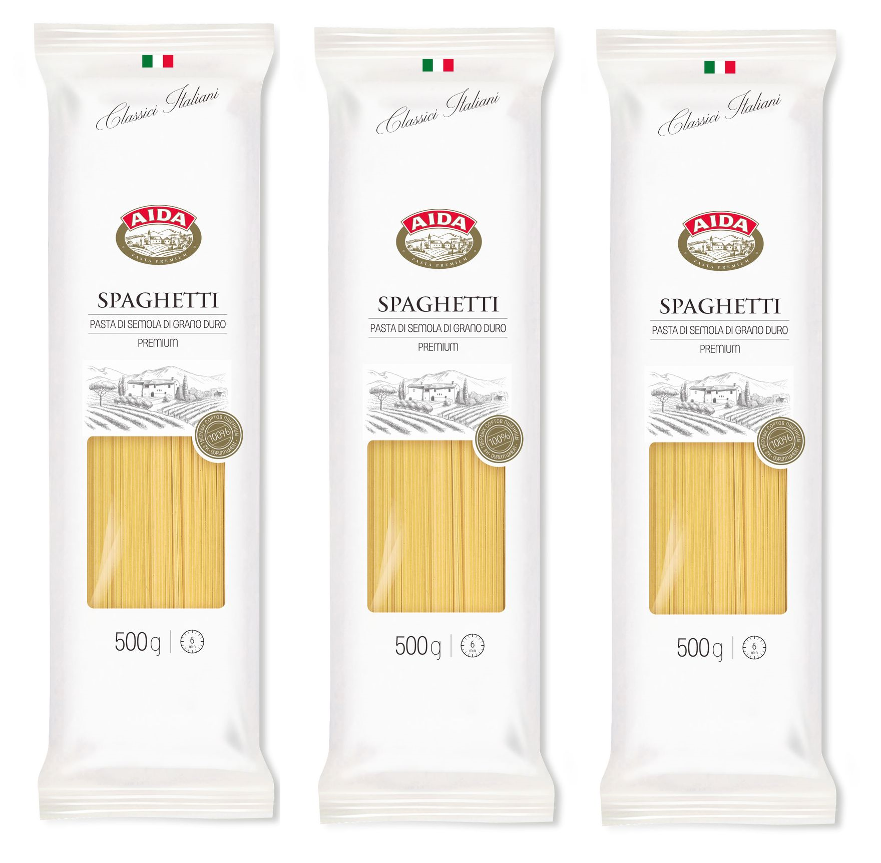 Спагетти Aida Spaghetti, 500г 3 пачки