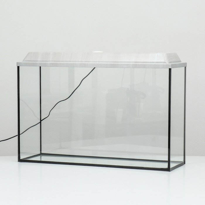 Пижон Аквариум прямоугольный Атолл с крышкой, 100 литров, 80 х 25 х 50/55 см, беленый ДУБ - фотография № 3