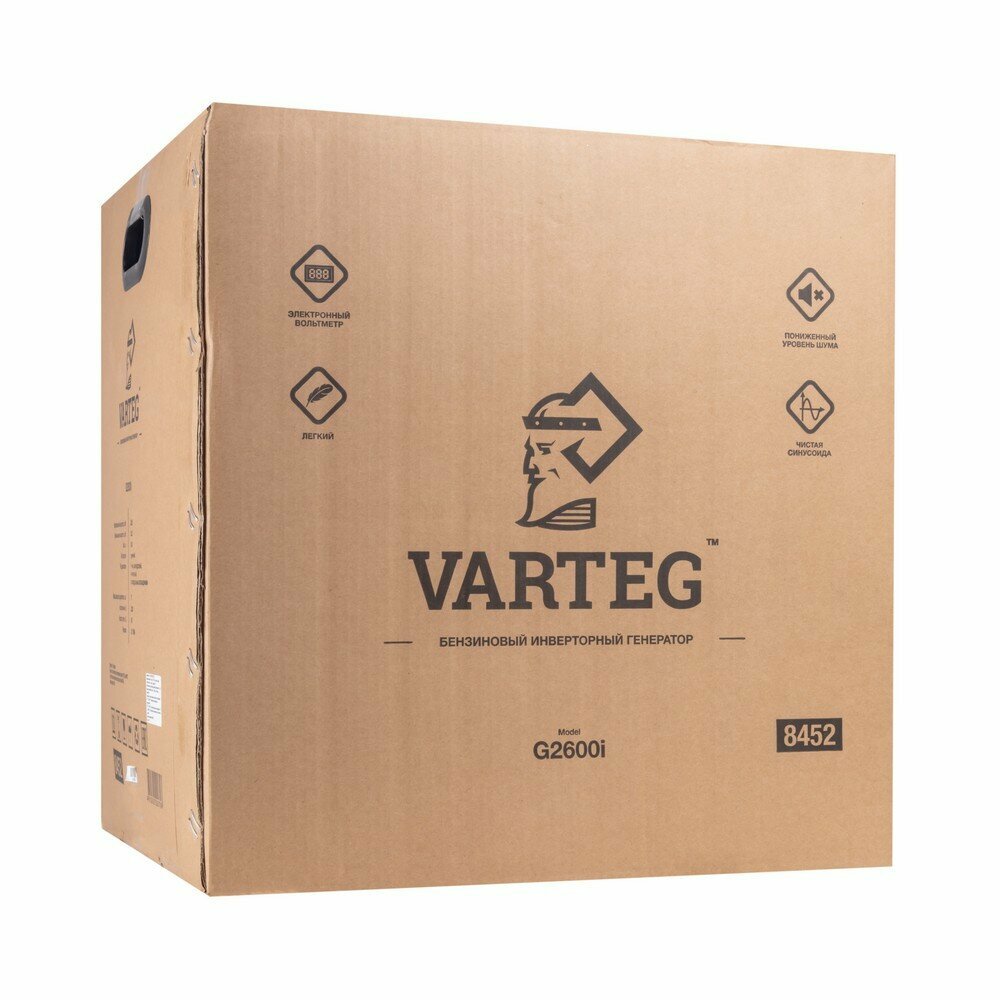 Varteg G2600I Инверторный бензиновый генератор (230В 50Гц, 2.5кВт, 7л.с., 23кг) (8452) - фотография № 8