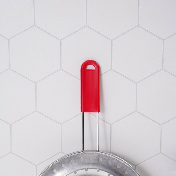 Рассекатель огня Доляна «Стандарт», d=19,5 см, нескладная ручка, цвет красный - фотография № 4