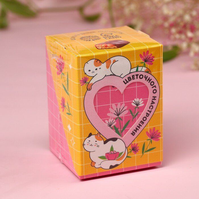 Конфеты в коробке «Цветочного настроения» с дроблёным арахисом, 100 г. - фотография № 6