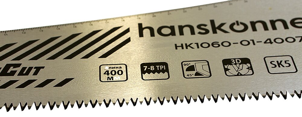 Ножовка по дереву Hanskonner HK1060-01-4007, 400 мм, 7-8 TPI - фотография № 4