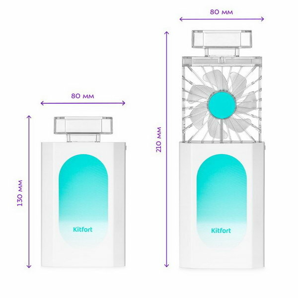 Вентилятор КТ-406-2, настольный, 2.1 Вт, 1 режим, бело-бирюзовый - фотография № 2
