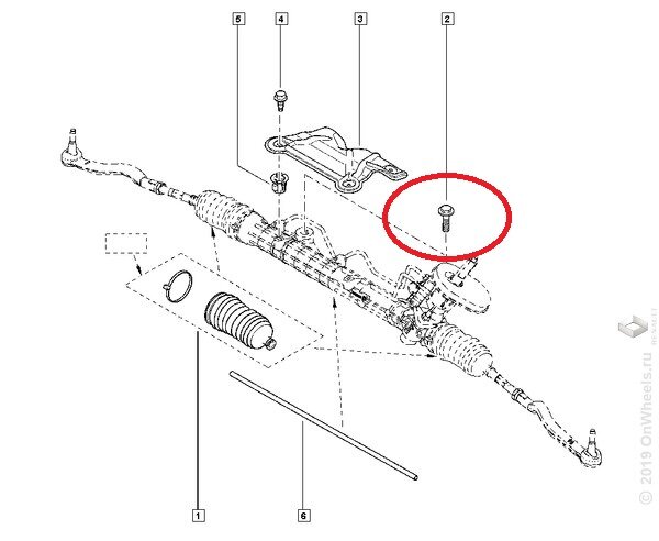 Болт М 12 крепления рулевой рейки Renault Logan Sandero