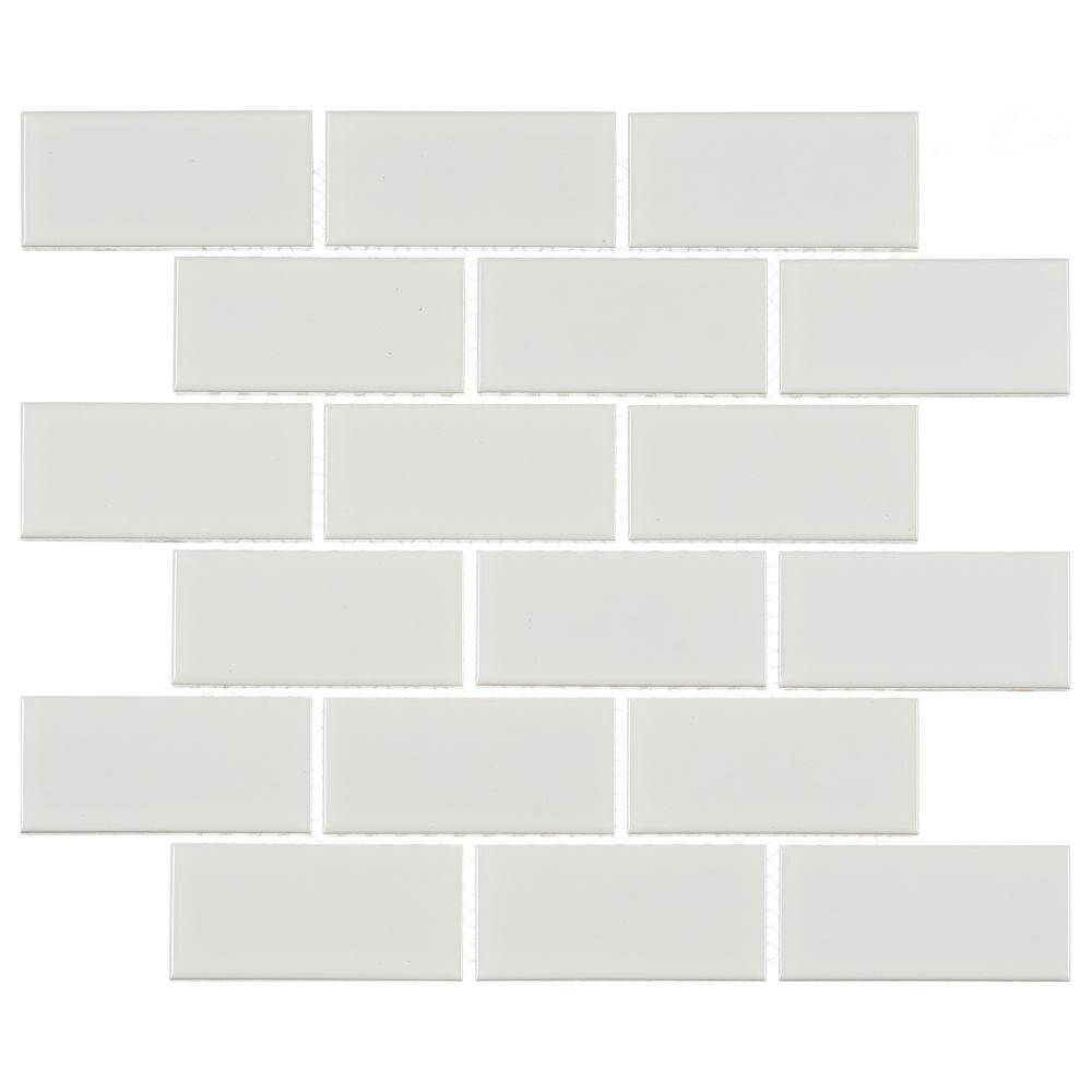 Мозаика Starmosaic Brick White Glossy белая керамическая 294х288х45 мм глянцевая