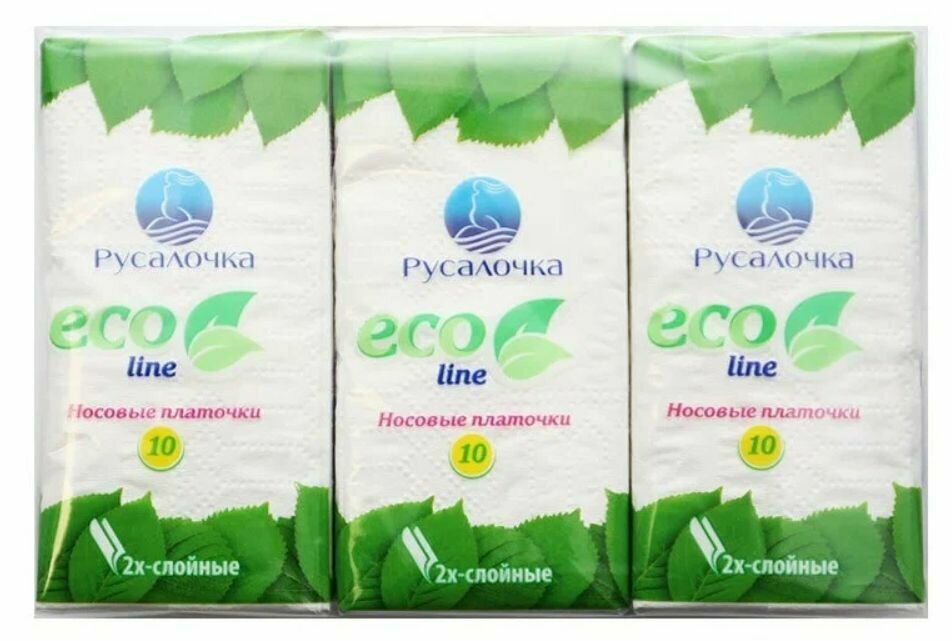 Русалочка Носовые платочки Eco Line, 6 х10 шт, 6 уп - фотография № 2