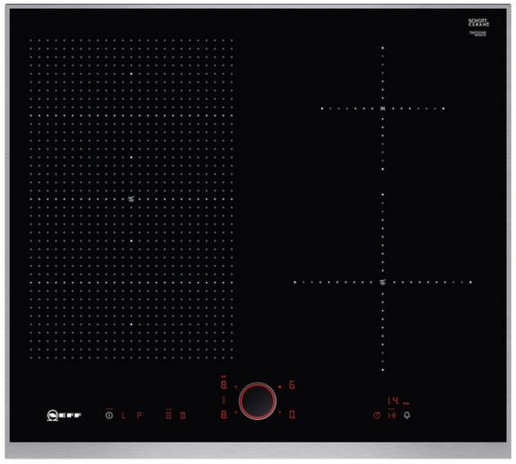 Индукционная варочная панель NEFF T56TS51N0, цвет панели черный, цвет рамки серебристый