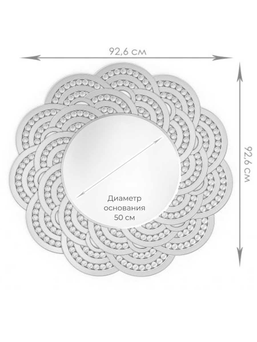 Интерьерное настенное зеркало Crema Brillica диаметр 93 см - фотография № 2