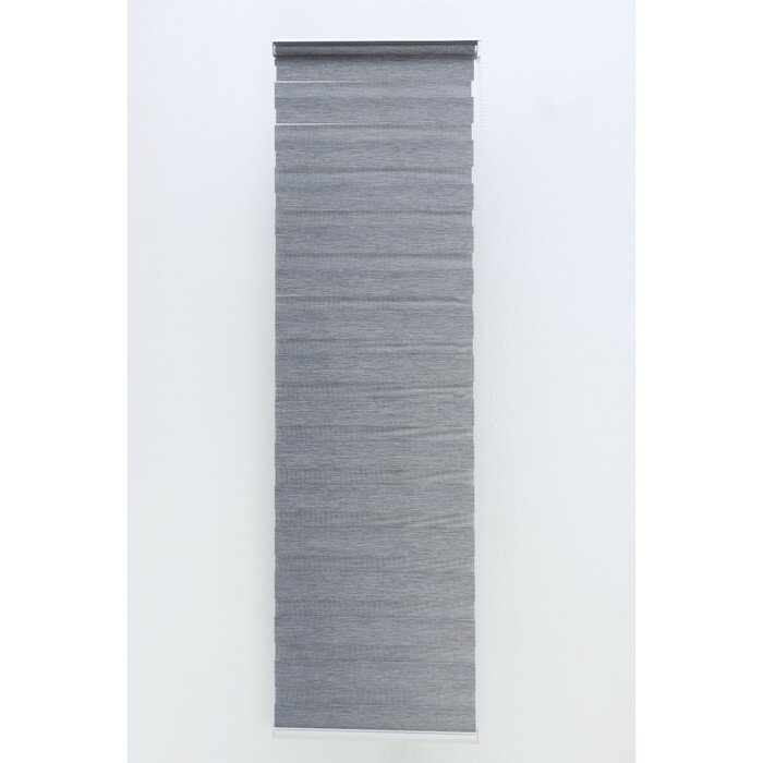 Штора рулонная «День-ночь» под лен, 120×180 см (с учётом креплений 3,5 см), цвет серый - фотография № 2