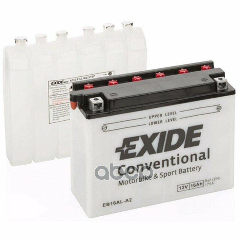 EXIDE EB16AL-A2 EXIDE YB16AL-A2_аккумулятор! евро 16Ah 175A 205/70/165 moto сухозар. с упаков. электролита\