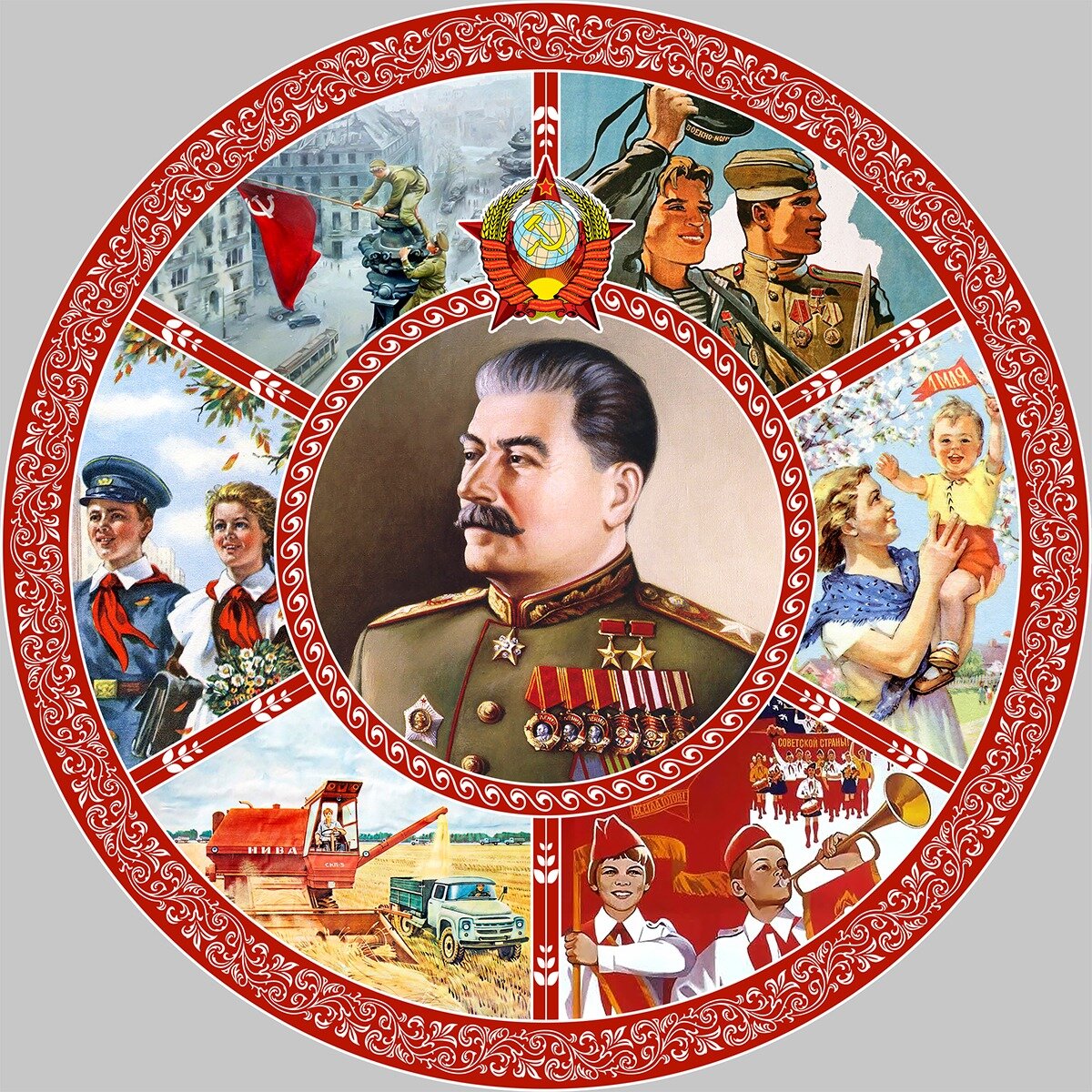Тарелка СССР, Сталин в профиль, 20 см, фарфор, с подвесом и подставкой, в коробочке - фотография № 2