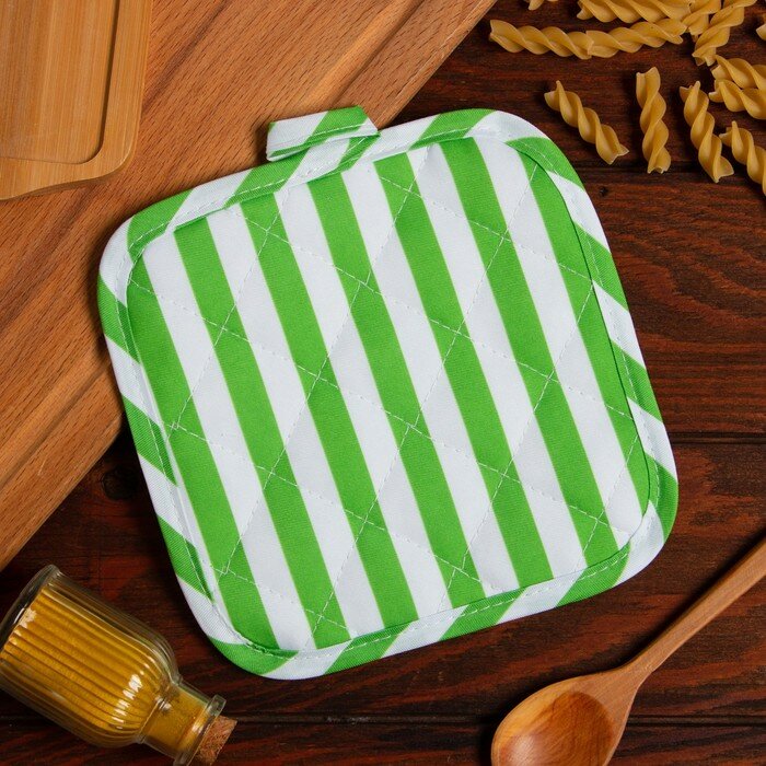 фото Прихватка Доляна цвет зелёный 17х17 см, 100% п/э