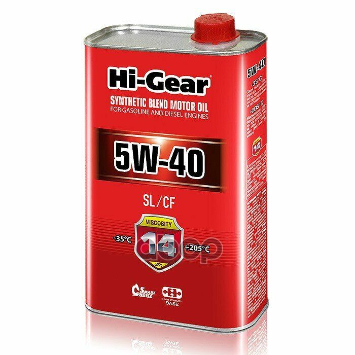 Hi-Gear Hi-Gear Synthetic Blend Motor Oil 5W-40 Sl/Cf (1L) Моторное Масло П/Синт. Sl/Cf