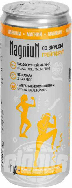 Напиток функциональный безалкогольный газированный MagniuM Грейпфрут, 330 мл - фотография № 2