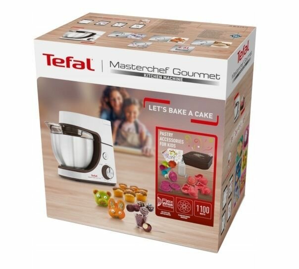 Планетарный кухонный комбайн Tefal Masterchef Gourmet QB51K1 1100 Вт, белый - фотография № 14