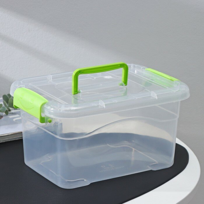 Контейнер пластиковый для хранения с крышкой «Дипломат», 25×17,5×13 см, цвет микс - фотография № 6