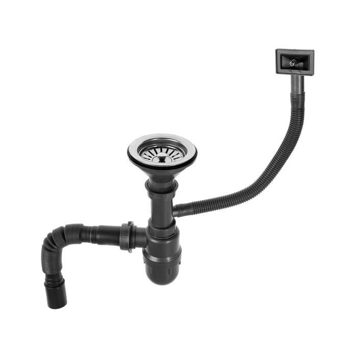 фото Сифон для мойки Accoona A469-2, 1 1/2", d=110 мм, с переливом, с гофрой