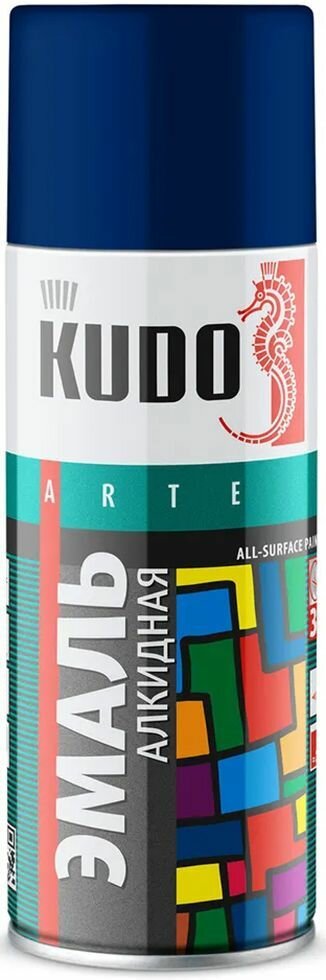 Кудо KU-10113 Эмаль аэрозольная темно-синяя (0,52л) / KUDO KU-10113 Эмаль аэрозольная алкидная темно-синяя (0,52л)