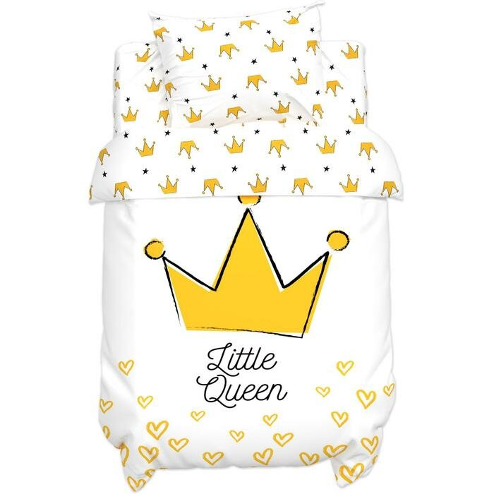 Постельное белье "Крошка Я" Little queen 112*147 см, 60*120+20 см, 40*60 см, 100% хлопок - фотография № 1