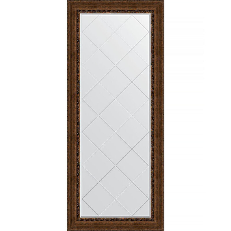Зеркало Evoform Exclusive-G Floor 207х87 BY 6339 с гравировкой в багетной раме - Состаренная бронза с орнаментом 120 мм - фотография № 1
