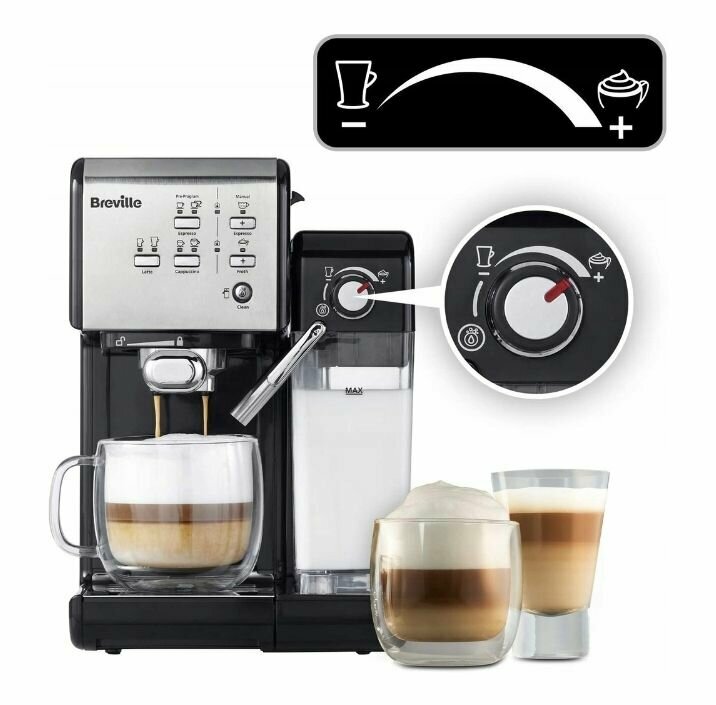 Кофемашина Breville Prima Latte II, черная / VCF108X - фотография № 6