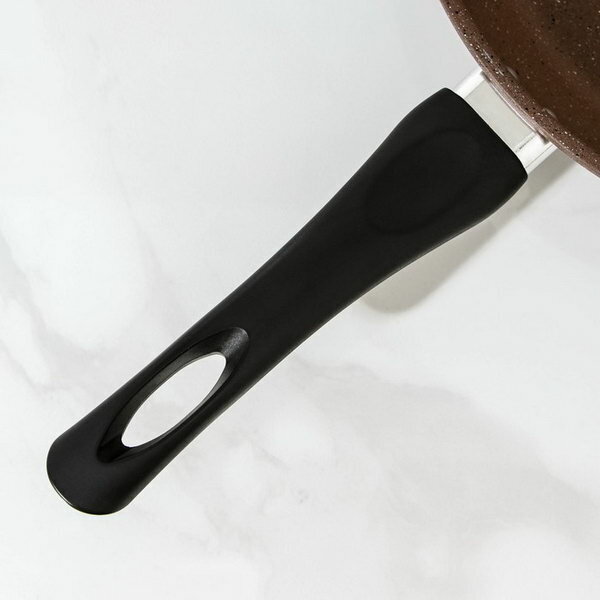 Сковорода Rock, d=27 см, пластиковая ручка, антипригарное покрытие, цвет коричневый - фотография № 4