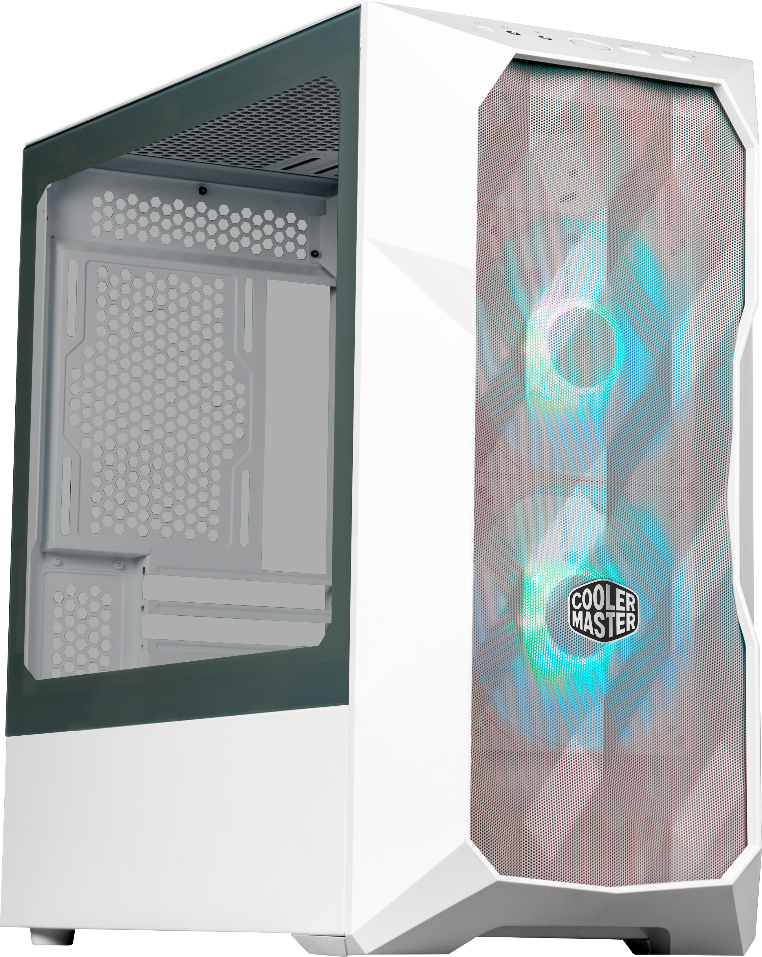 Cooler Master Корпус без блока питания Cooler Master MasterCase TD300 Mesh, USB3.0x2, 2x120ARGBFans, White, mATX, w/o PSU