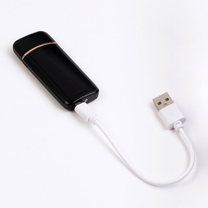 Зажигалка электронная "Настоящий №1 Мужчина", USB, спираль, 3 х 7.3 см, черная - фотография № 3