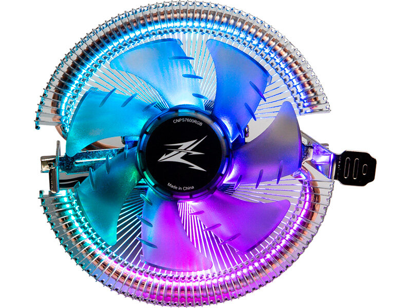 Кулер Zalman CNPS7600 RGB для процессора Socket 775 115x/1200 1700 AM3 AM4 1x92 мм 800-2000 об/мин TDP 95 Вт разноцветная подсветка