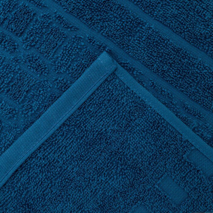 Полотенце махровое Space, размер 40х60 см, цвет синий, 320 г/м, 100% хлопок - фотография № 3