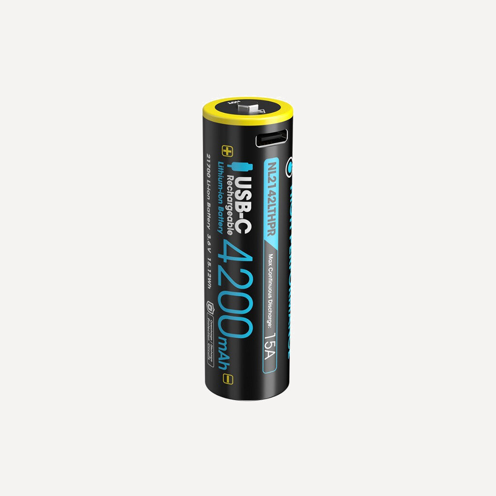 Nitecore Аккумулятор NITECORE NL2142LTHPR 21700 USB-C Li-Ion 15А, 4200 mAh, -40°C — фото 2