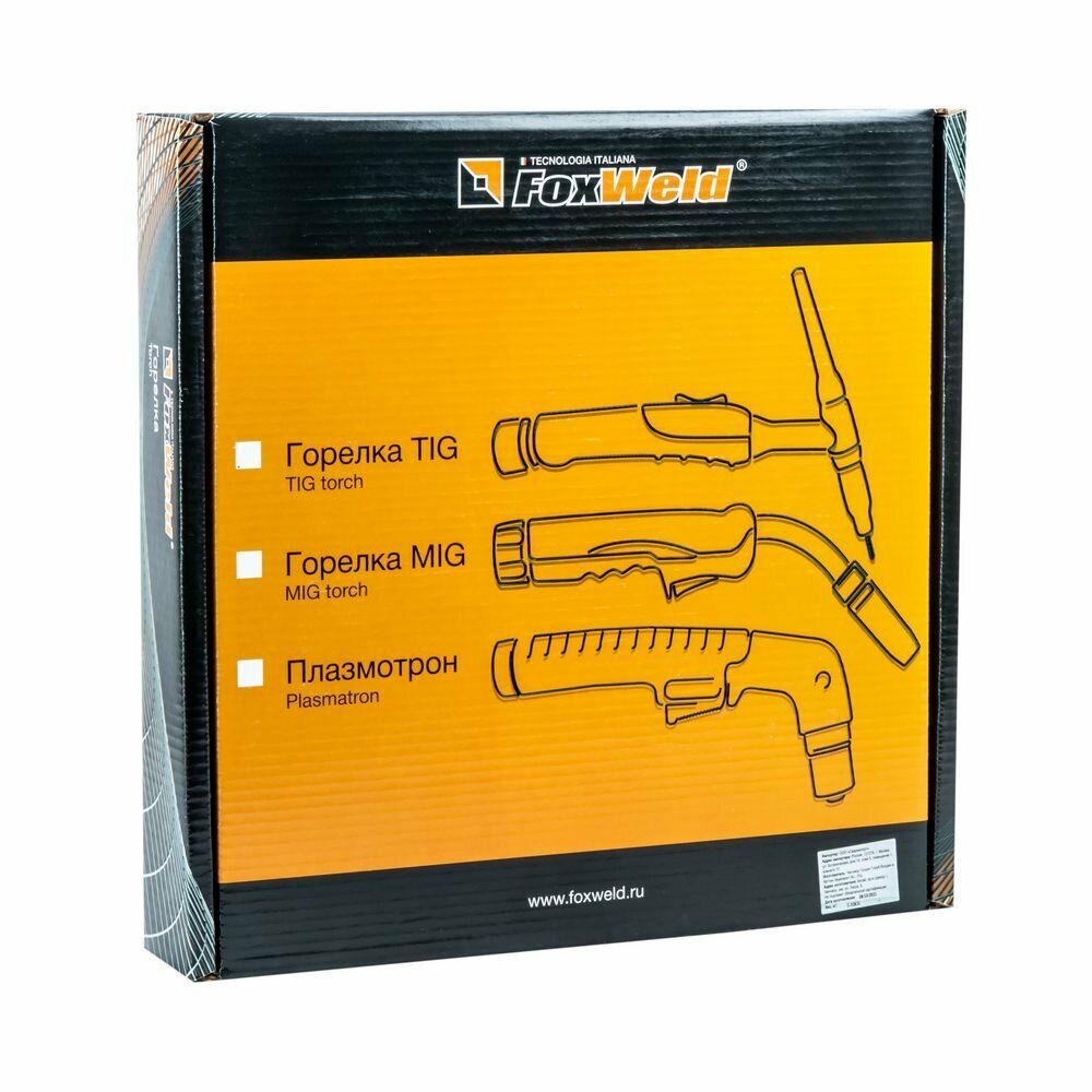 FoxWeld Горелка UnoTIG-26 4м (разъем М16 с кнопкой пр-во FoxWeld/КНР)